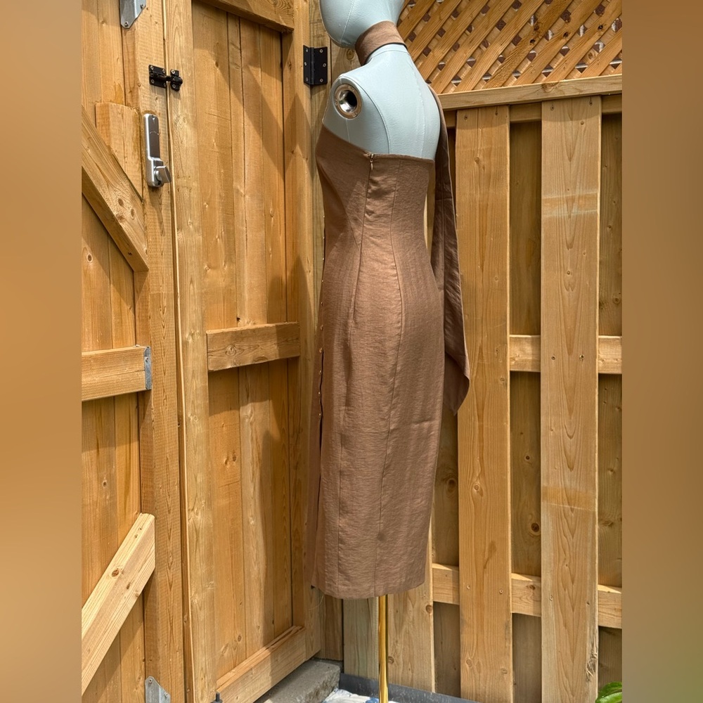 🆕 CULT GAIA 🧿 NWOT Romia Button-Detail Dress, Affogato Brown - Sz XS - Picture 9 of 15